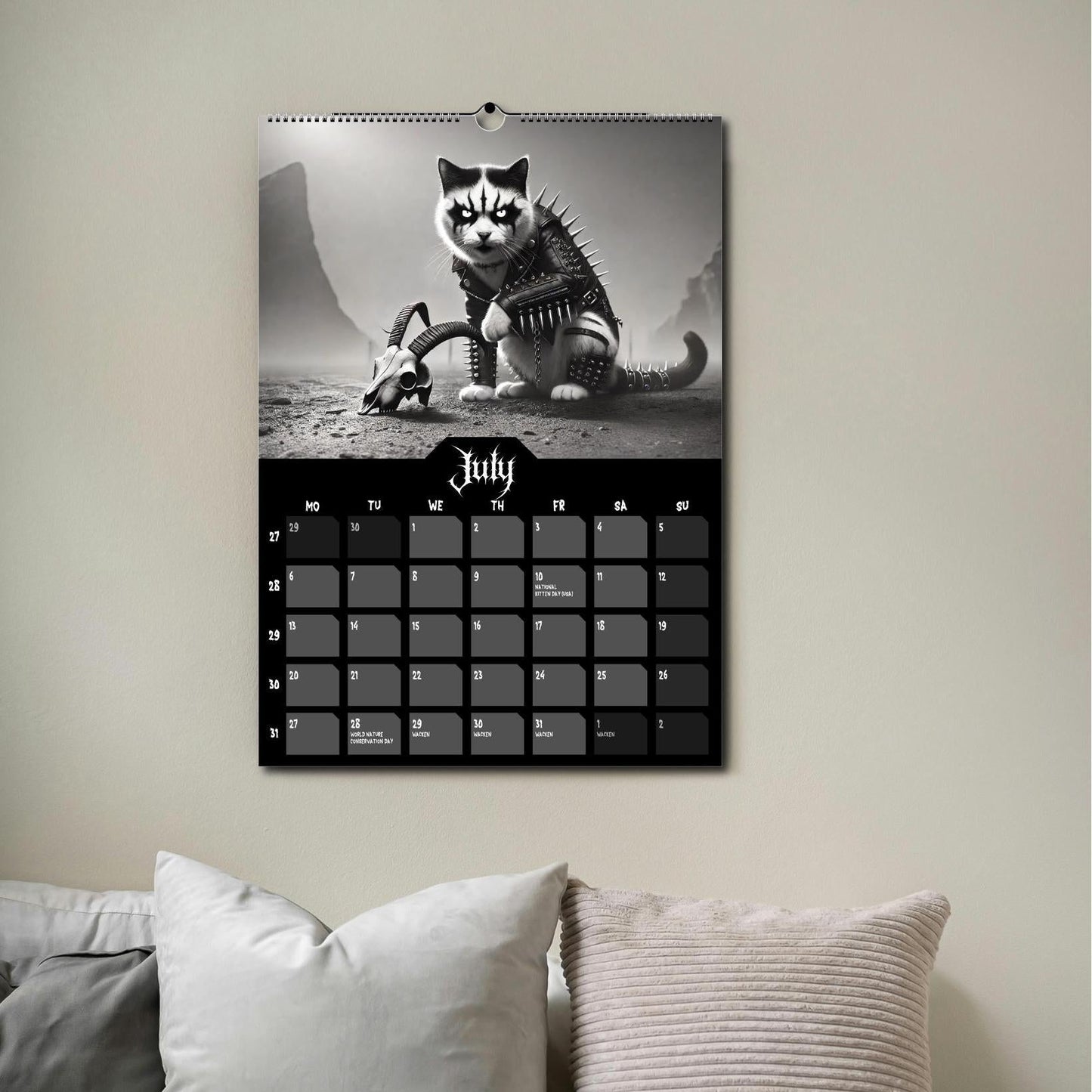 Black Metal Cats 2026-Wall Calendar 2026