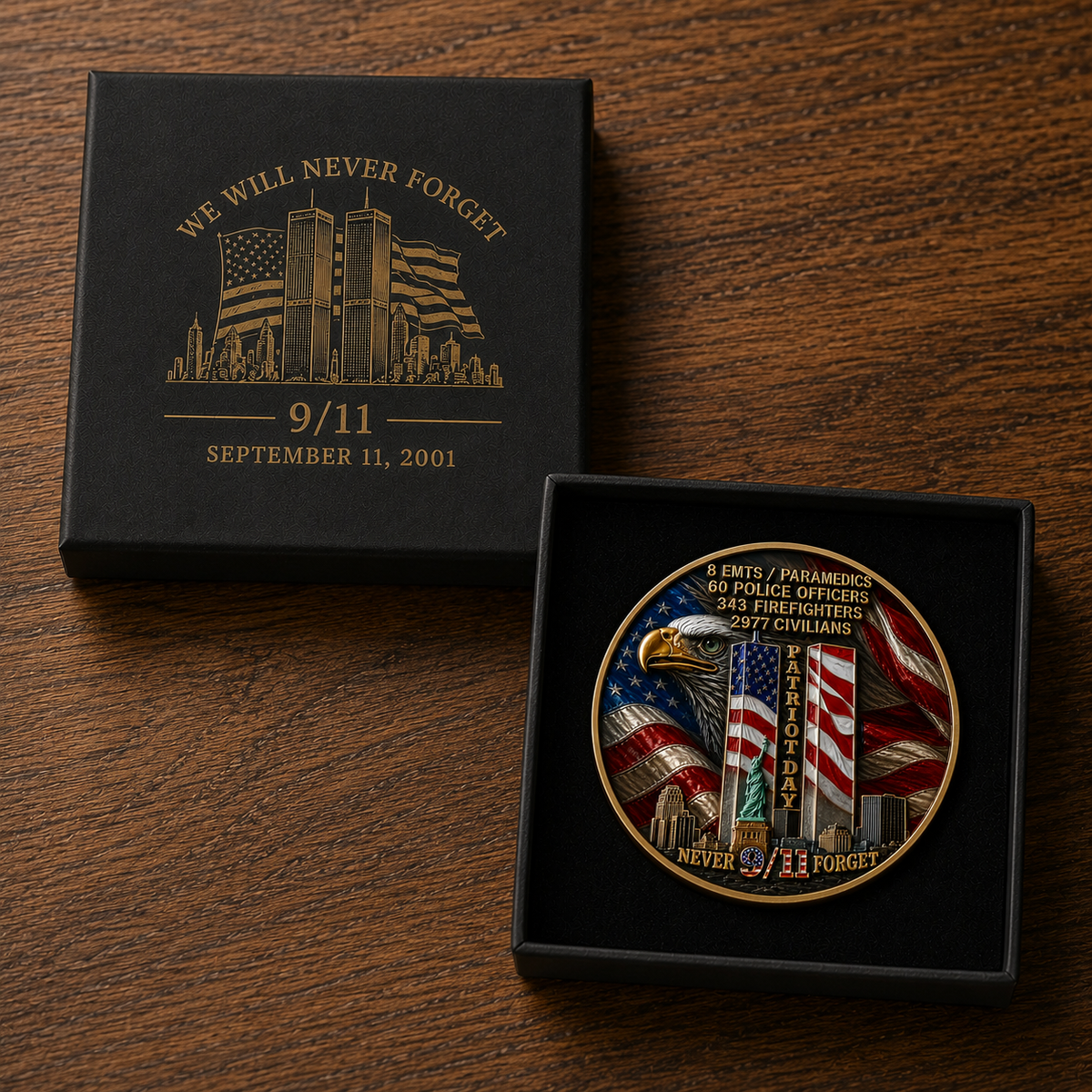๐๏ธ9/11 Never Forget 25th Anniversary Challenge Coin Carry the memory. Honor the courage. Pass the story forward.