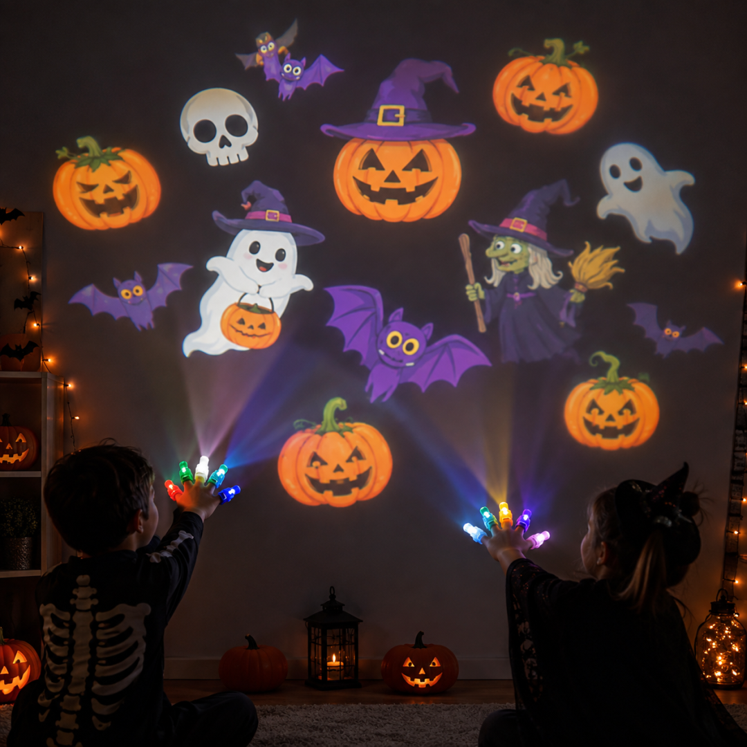 Halloween LED Projection Finger Lights โ Party Favor Set