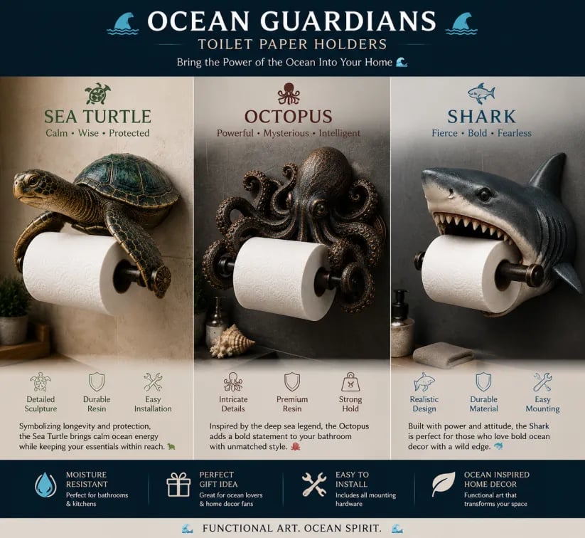 ๐ Ocean Guardians Toilet Paper Holder Series