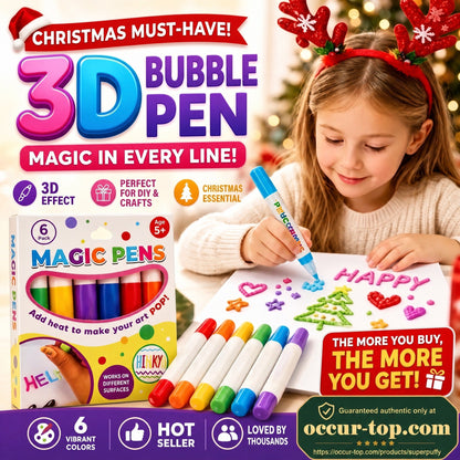 💥LAST DAY BUY 1 GET 1 FREE!!🎁🔮Magic Pen – Draw 3D with one stroke!🎄DIY Bubble Magic Drawing Pens