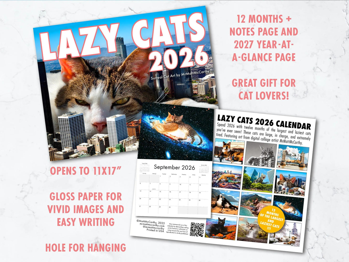 LAZY CATS 2026 CALENDAR