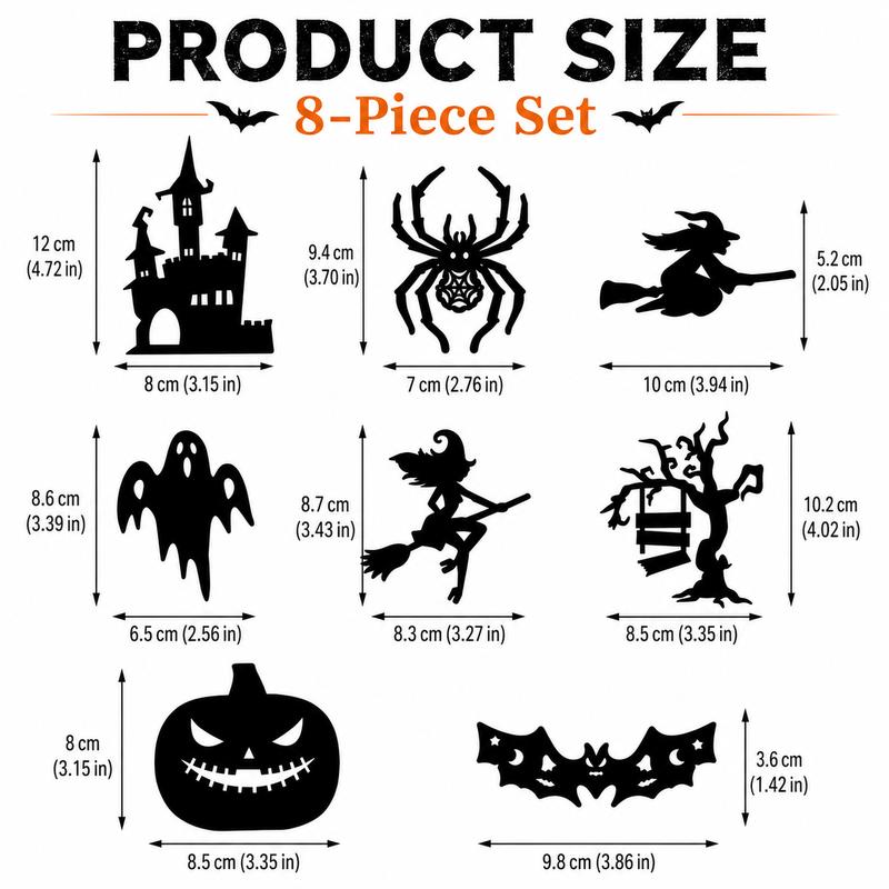 🔥LAST DAY 49% OFF | Renter-Friendly Peel & Stick Halloween LED Window Lights, No Drill No Residue, 8 Spooky Silhouette Designs