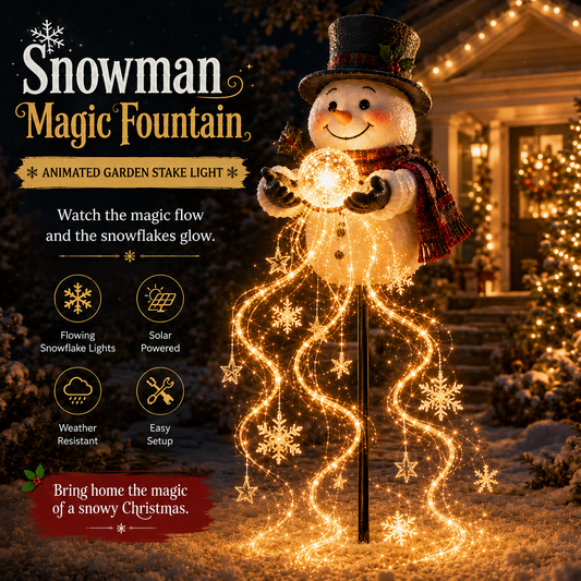 🎄 Snowman Magic FountainTM-Flowing Snowflake LED Christmas Garden Light❄️