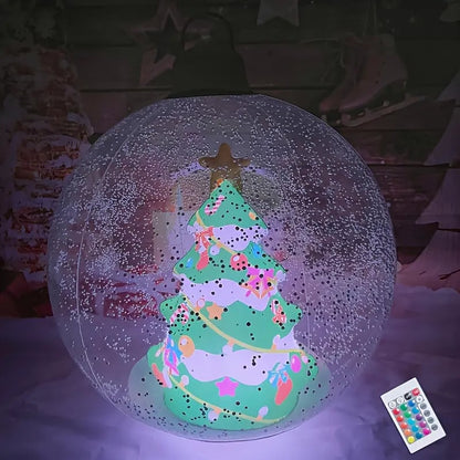 🎄24 Inch Glowing Christmas Ball, Outdoor Decoration With LED Lights
