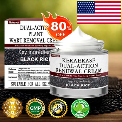 Natravor® Black Rice Skin Repair Essence Cream ⚕️ FDA Certified (Removes warts and skin growths, improves keratin buildup and seborrheic dermatitis, follicular keratosis, age spots, and bruising)