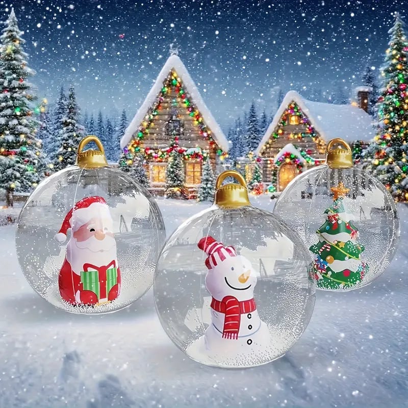 🎄24 Inch Glowing Christmas Ball, Outdoor Decoration With LED Lights