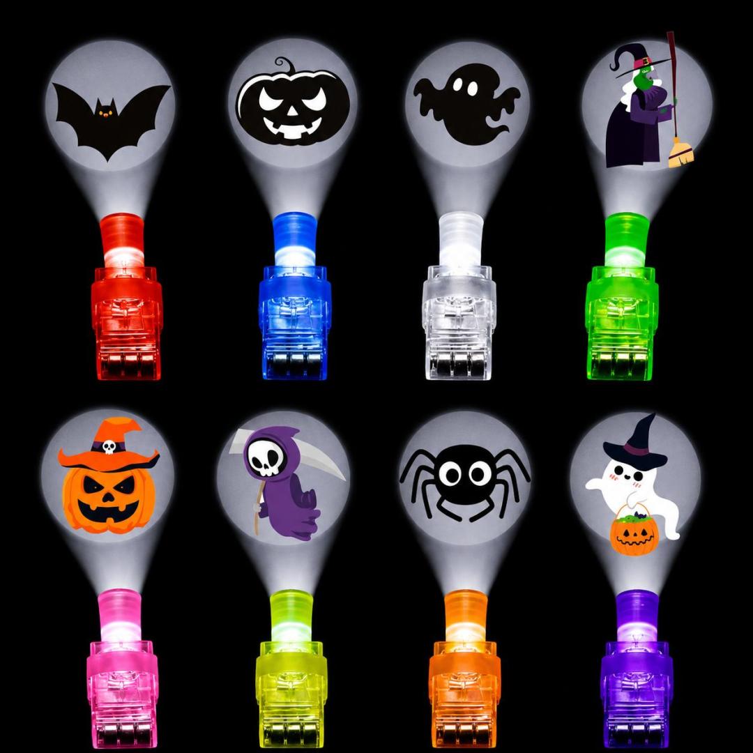 Halloween LED Projection Finger Lights – Party Favor Set