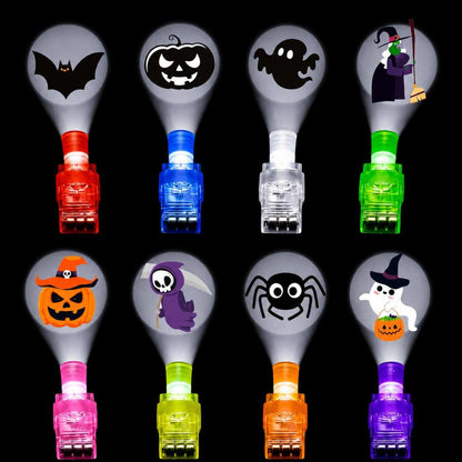 Halloween LED Projection Finger Lights – Party Favor Set