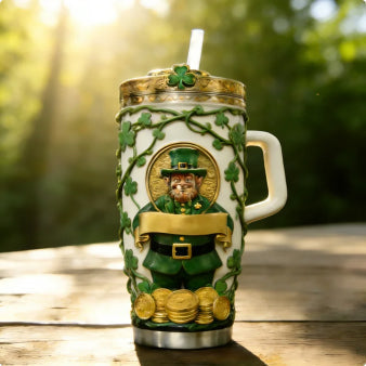 🍀St. Patrick’s Day Leprechaun Steel Tumbler