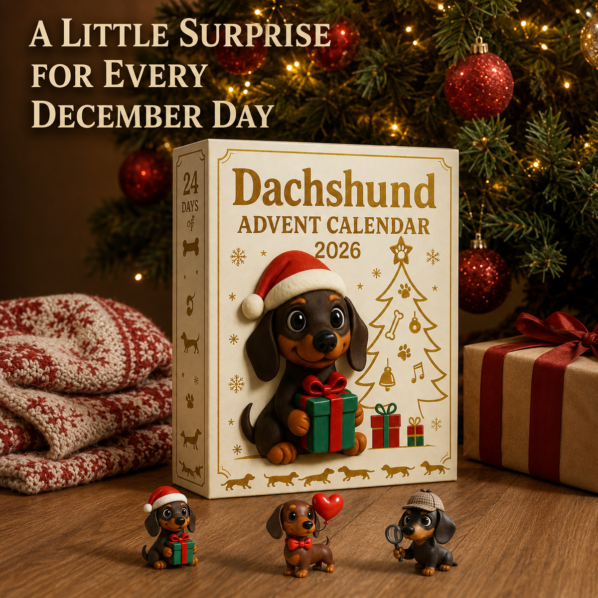 🎁Limited Time Sale 50% OFF🎄🐾 Dachshund Advent Calendar – A Festive Blind Box Surprise