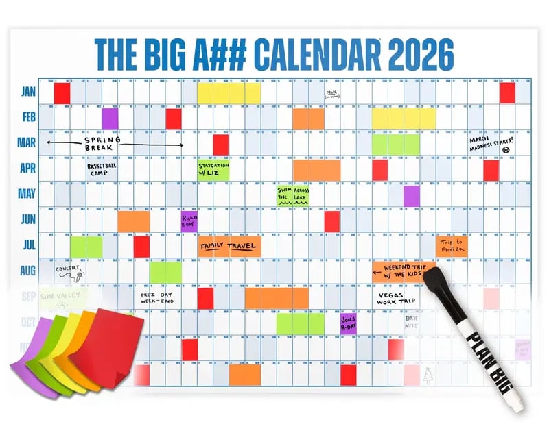 🔥Last Day 50% OFF 📅The Big A## 2026 Wall Calendar - Flexible Dry-Erase Material ✍️Design Your Amazing Year!🏃