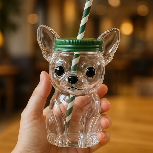 French Bulldog Glass Cup