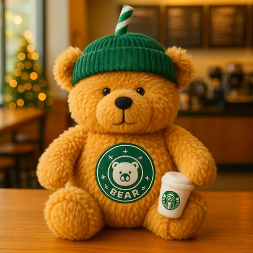 Viral Green Café Bear Plush – Trendy Gift Idea