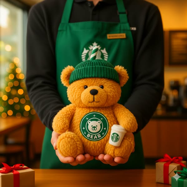 Viral Green Café Bear Plush – Trendy Gift Idea
