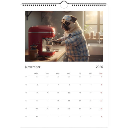 Pug Calendar 2026 - Daily Activities