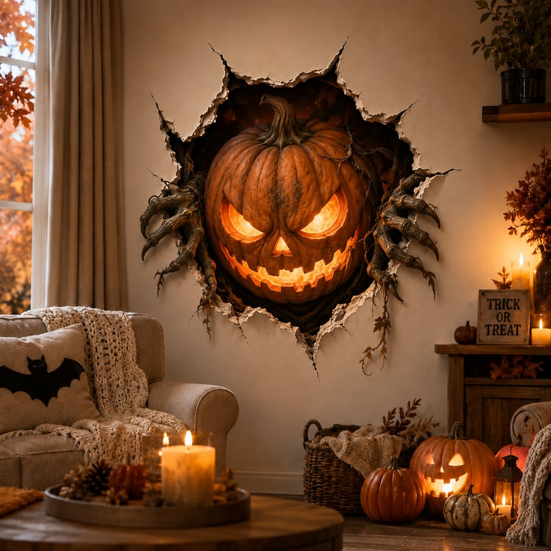 🔥Last Day 49% OFF-Halloween Break-In 3D Wall Decals