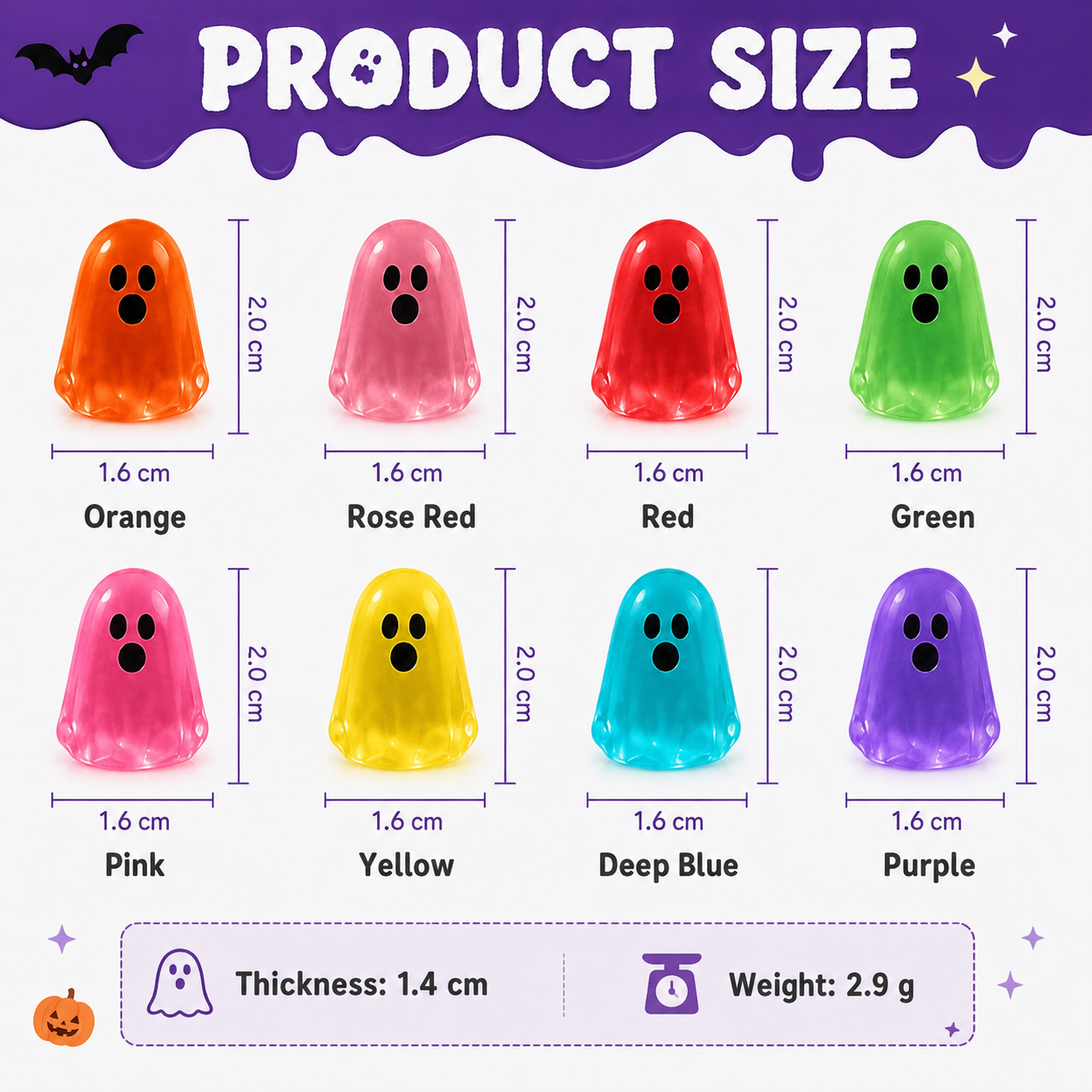 ⏳ Last day 50% OFF –👻Glow In Dark Cute Ghost Resin Bead Set