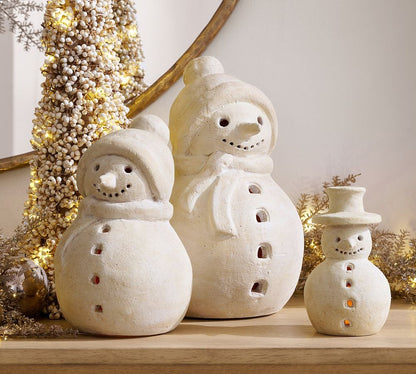 🎅Limited Edition, Only 100 Sets Left!Christmas Bestsellers ⛄-Handmade Terracotta Snowman Figurines (Free Shipping!)