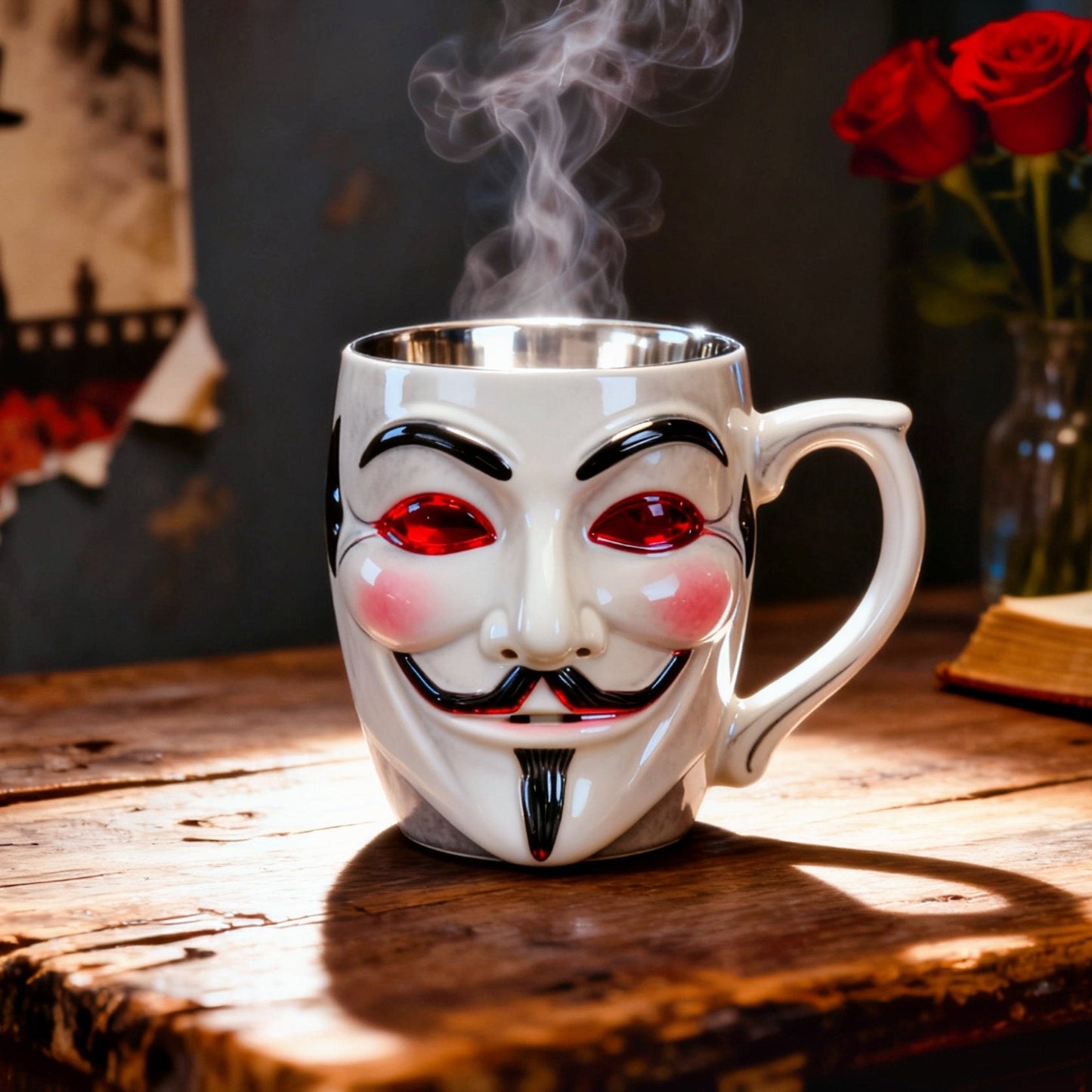 ☕ "V for Vendetta" Mask Mug