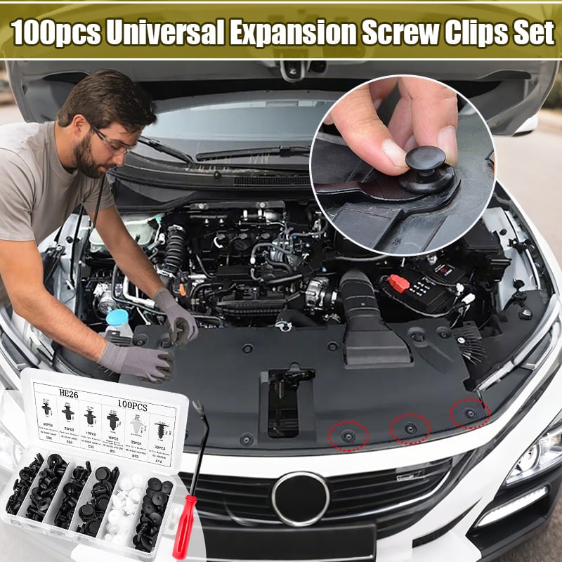 🔥 LAST DAY 49% OFF-100pcs Universal Expansion Screw Clips Set– Suitable For Car Mudguards, Door Panels, C05 C20 C32 B01 D02 A16 automotive parts.