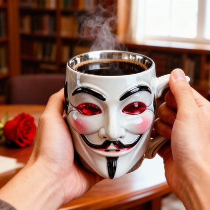☕ "V for Vendetta" Mask Mug