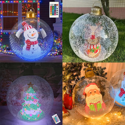 🎄24 Inch Glowing Christmas Ball, Outdoor Decoration With LED Lights