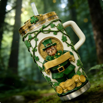 🍀St. Patrick’s Day Leprechaun Steel Tumbler