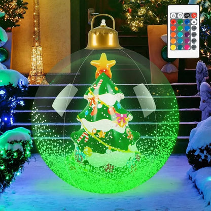 🎄24 Inch Glowing Christmas Ball, Outdoor Decoration With LED Lights