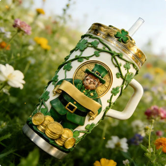 🍀St. Patrick’s Day Leprechaun Steel Tumbler