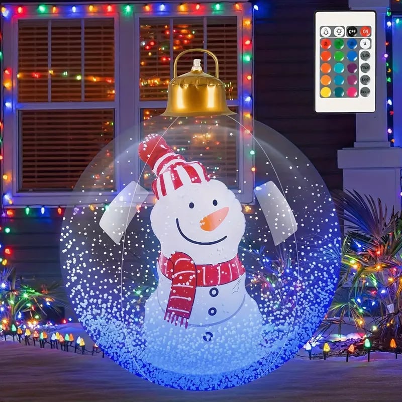 🎄24 Inch Glowing Christmas Ball, Outdoor Decoration With LED Lights