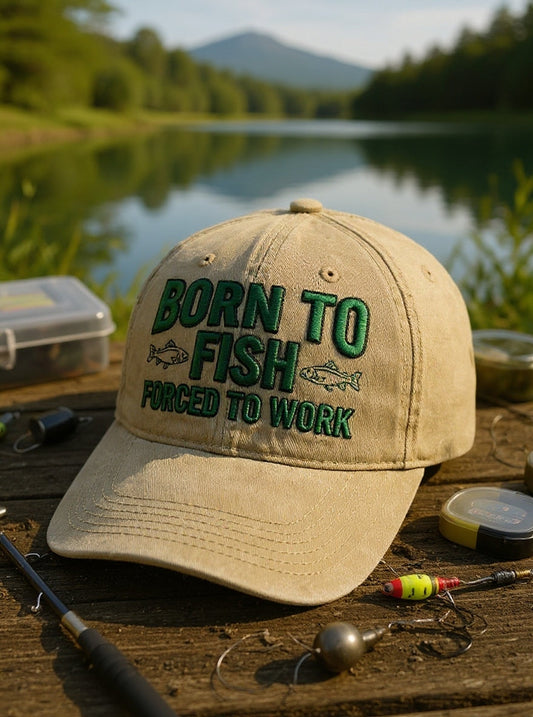 🧢Weekend Fisher Cap - Born to Fish, Forced to Work