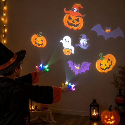 Halloween LED Projection Finger Lights – Party Favor Set