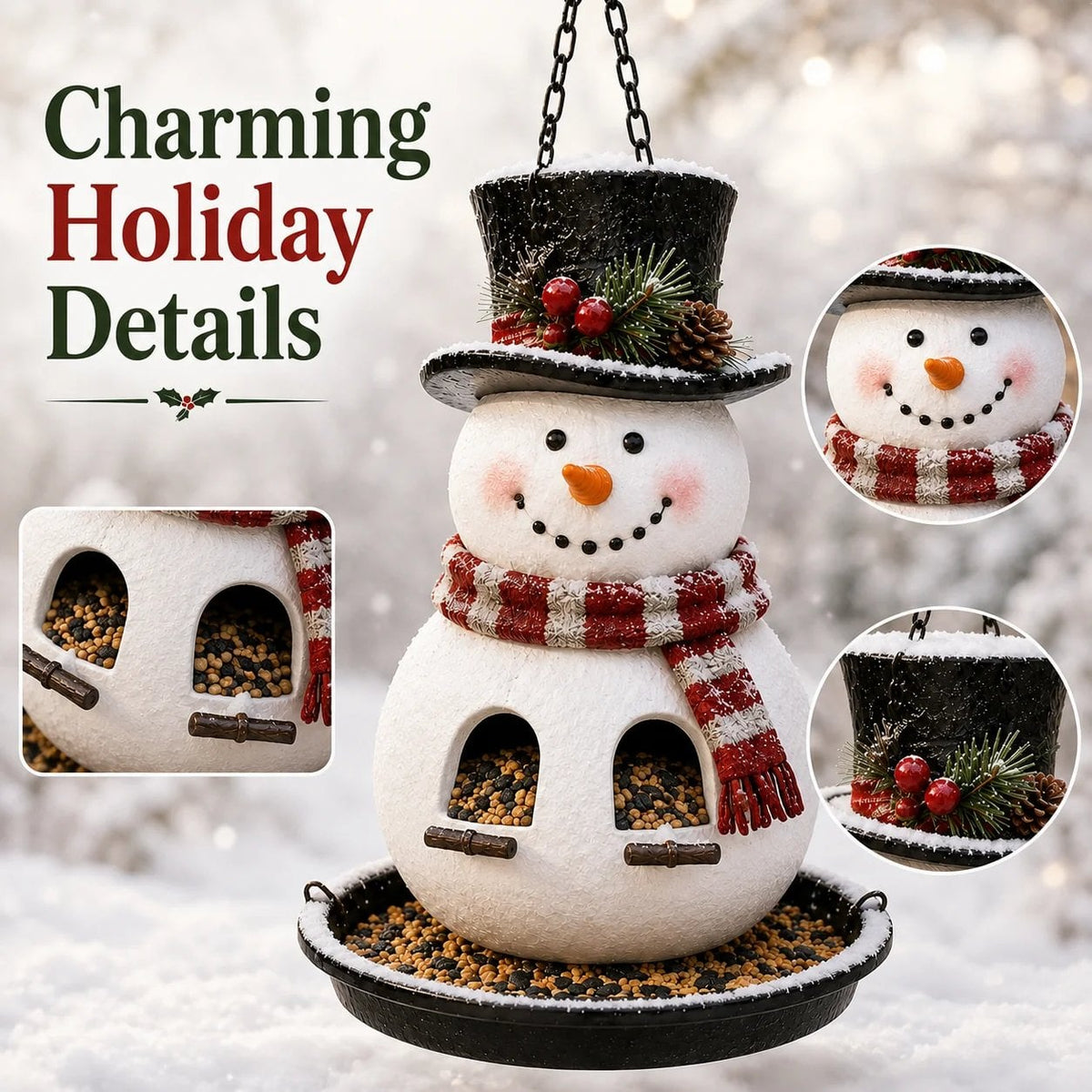 🎄 Christmas Bird Feeder CollectionTM – Festive Hanging Garden Feeders for Wild Birds