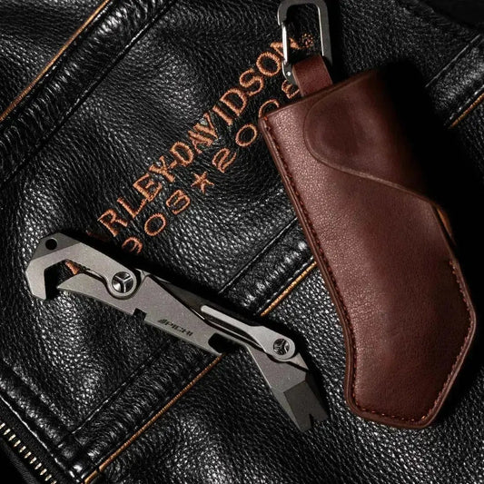 🛠️PICHI X2S Titanium Multitool | Includes Cow Leather Holster with Pocket Clip & 4 No.11 High-Carbon Tactical Steel Blades