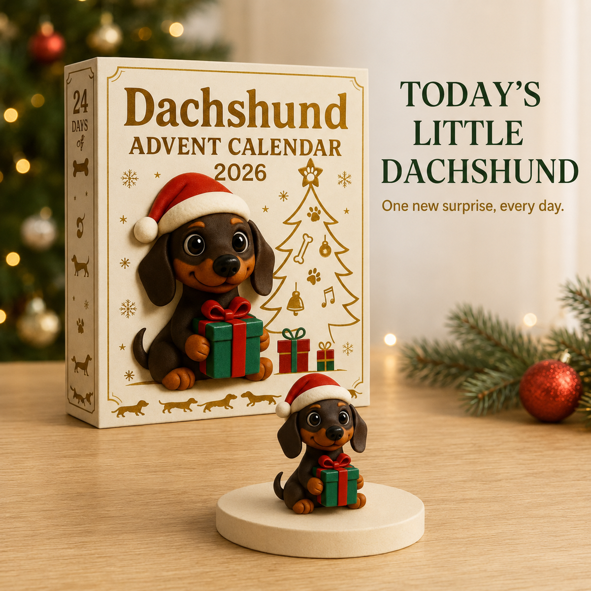 🎁Limited Time Sale 50% OFF🎄🐾 Dachshund Advent Calendar – A Festive Blind Box Surprise