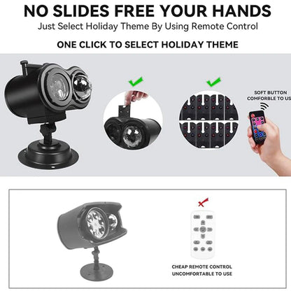 (🎁Last Day 49% OFF)🎃Halloween HD projector - delivers 10 unique eerie patterns & massive 32FT giant display👻