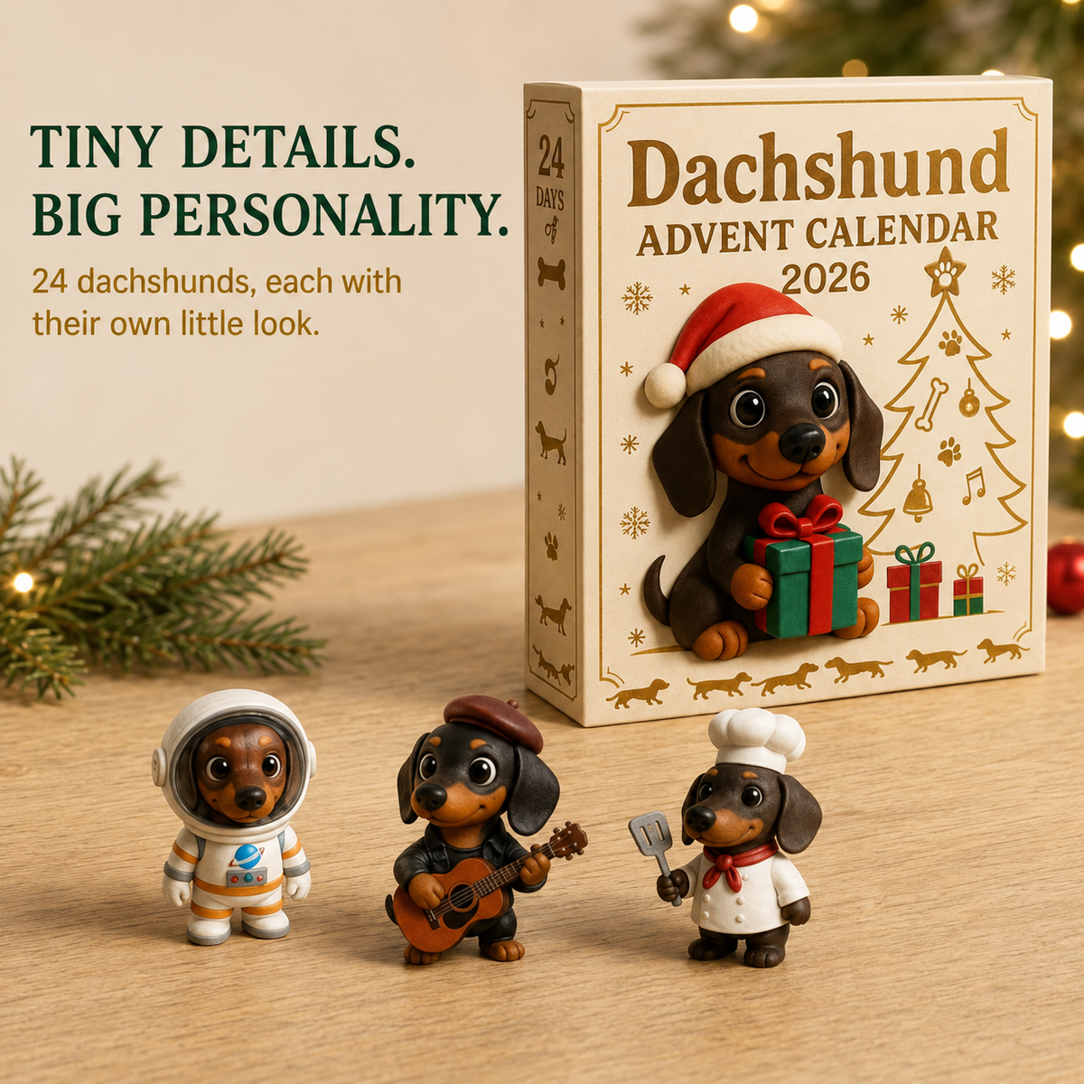 🎁Limited Time Sale 50% OFF🎄🐾 Dachshund Advent Calendar – A Festive Blind Box Surprise