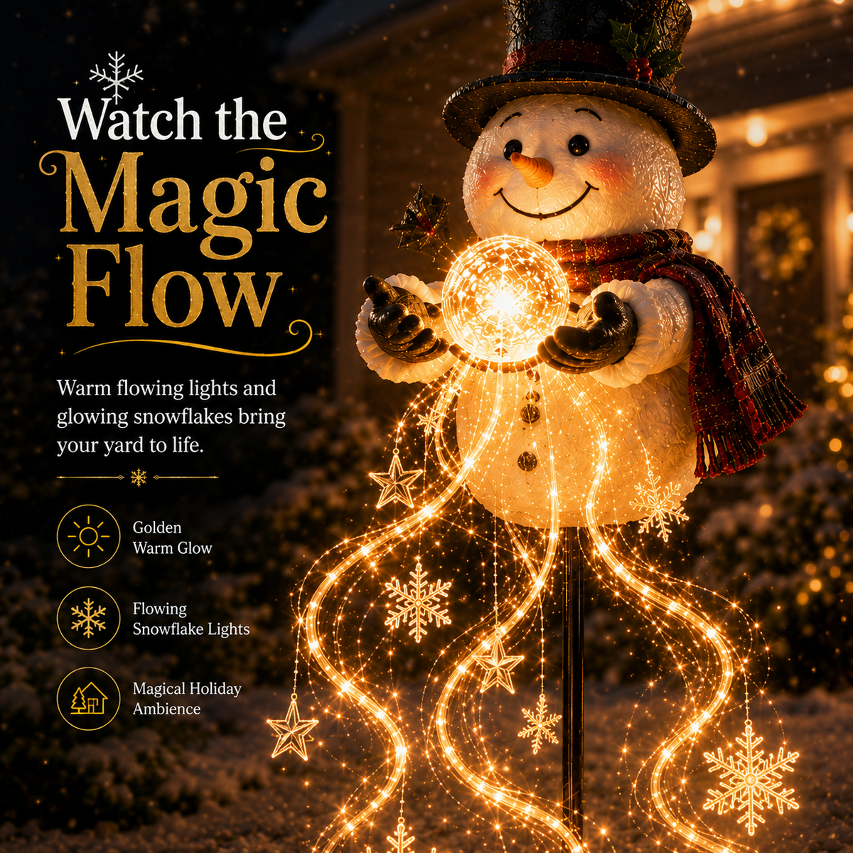 🎄 Snowman Magic FountainTM-Flowing Snowflake LED Christmas Garden Light❄️