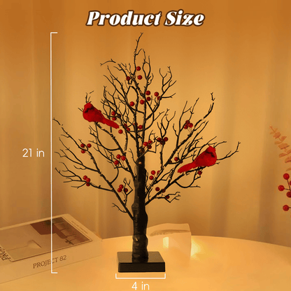 Limited-time Black Friday sale 49% OFF🔥Vintage Glowing Tree With Electric Cardinal & Berries