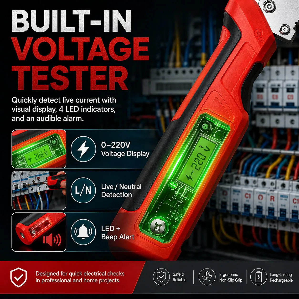 ⚡🛠️16-in-1 Multifunctional Electrical Pliers with Voltage Tester, Heavy Duty Wire Stripper for Electricians & DIY Projects