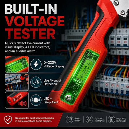 ⚡🛠️16-in-1 Multifunctional Electrical Pliers with Voltage Tester, Heavy Duty Wire Stripper for Electricians & DIY Projects