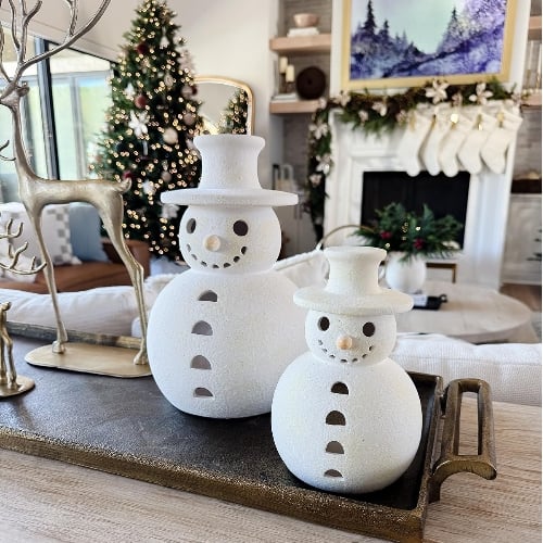 🎅Limited Edition, Only 100 Sets Left!Christmas Bestsellers ⛄-Handmade Terracotta Snowman Figurines (Free Shipping!)