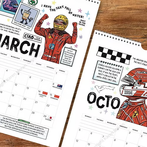 🔥LAST DAY 50% OFF - 🏎️📅F1 Scrapbook Race Calendar 2026 — The Ultimate Fan’s Race-Ready Wall Calendar