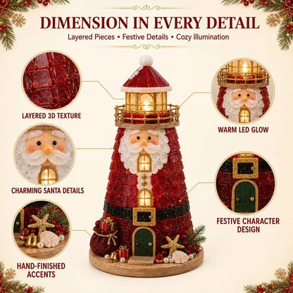 🎄Beginner-Friendly DIY Lighted Christmas Character Sea Glass-Style Lighthouse Kit Collection | Complete Kit with Sea Glass-Style Pieces, LED Lights & Step-by-Step Guide Included 💕