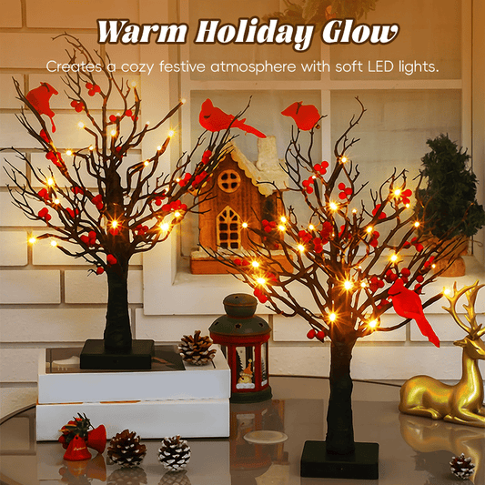 Limited-time Black Friday sale 49% OFF🔥Vintage Glowing Tree With Electric Cardinal & Berries