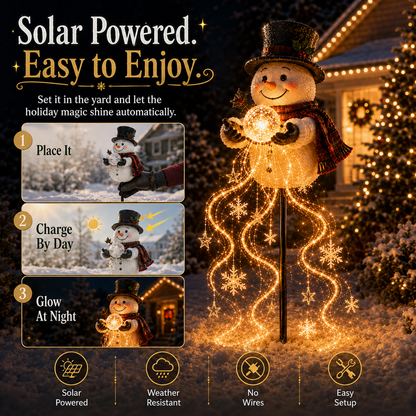 🎄 Snowman Magic FountainTM-Flowing Snowflake LED Christmas Garden Light❄️
