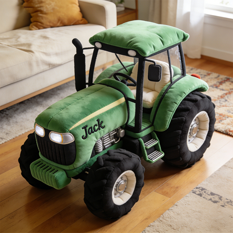 🚜 Personalized Tractor Throw Pillow