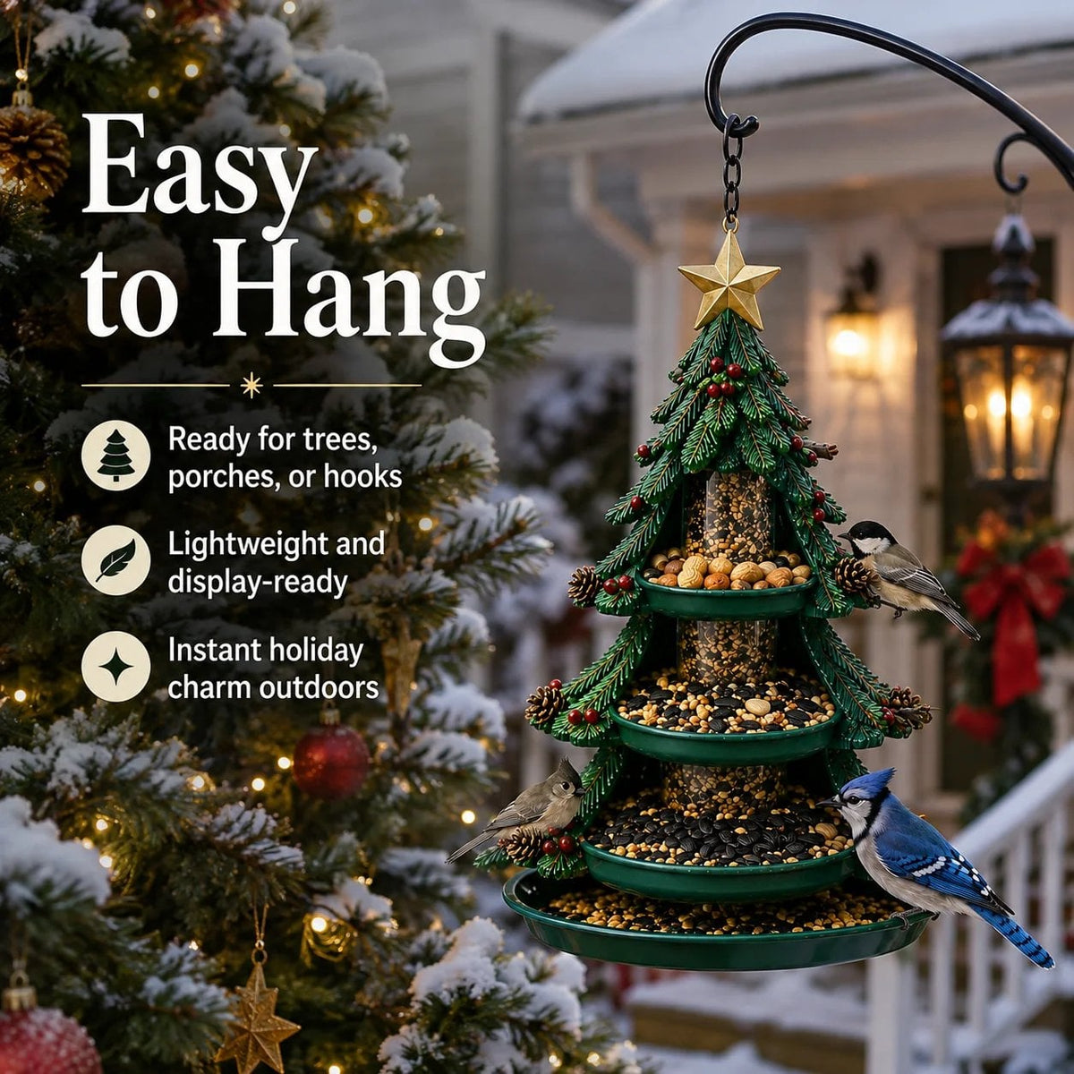 🎄 Christmas Bird Feeder CollectionTM – Festive Hanging Garden Feeders for Wild Birds