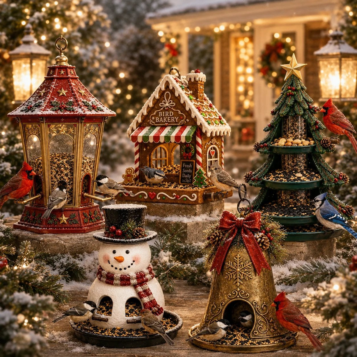🎄 Christmas Bird Feeder CollectionTM – Festive Hanging Garden Feeders for Wild Birds